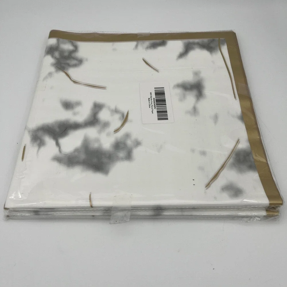 Marble‎ Gold Trim Flower Wrapping Paper 20 Sheets